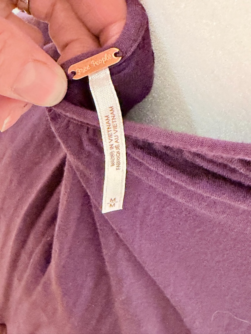 Dangerous Low Back Free People Deep Plum Swing Dress W/ Crochet Neck & Lace Hem - Picture 8 of 9